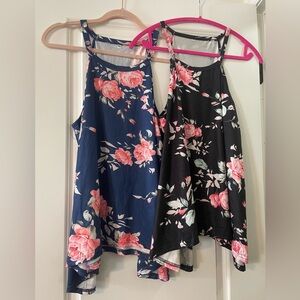 Set of 2 floral tank tops.  NWOT.  Size XL.